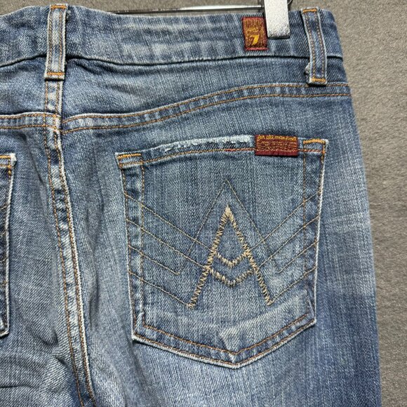7 For All Mankind A Pocket Jeans Bootcut Mid Rise Womens Size 27 Denim - Picture 5 of 13